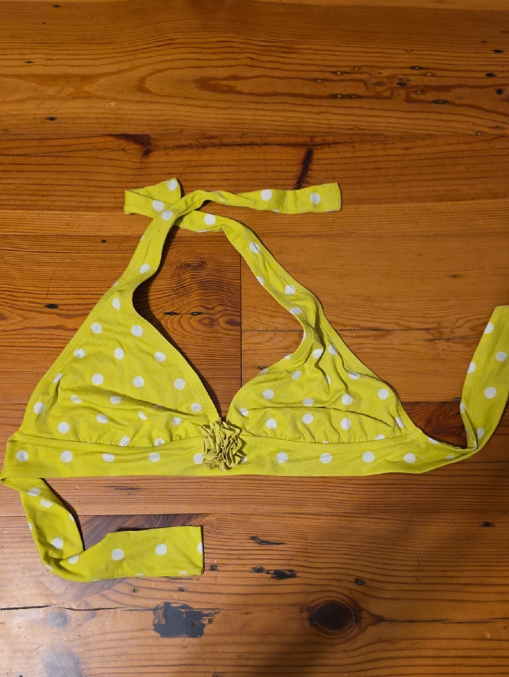 J.Crew Yellow Polka Dot Halter Bikini Top